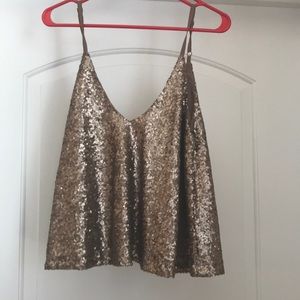 Cropped Sequin Tank